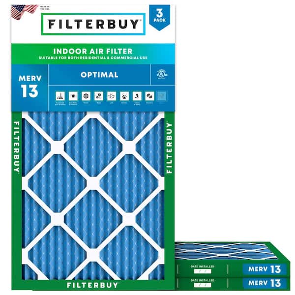 14 in. x 25 in. x 1 in. MERV 13 (FPR 10) Health Defense Pleated HVAC AC Furnace Air Filters Replacement (3-Pack)