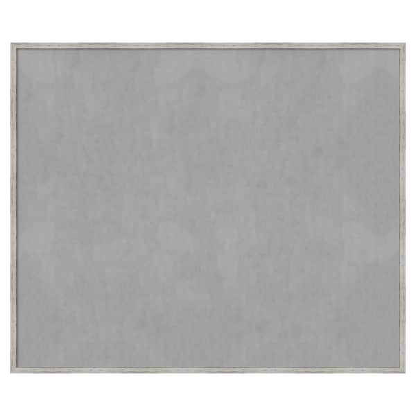 Amanti Art Shiplap White Narrow 49 in. x 41 in Framed Magnetic Board