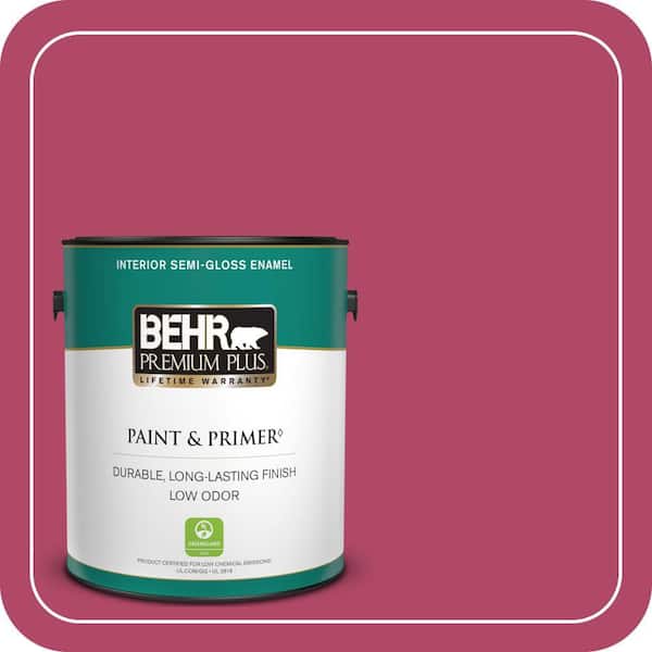 BEHR PREMIUM PLUS 1 gal. Home Decorators Collection #HDC-SM16-04 Bing Cherry Pie Semi-Gloss Enamel Low Odor Interior Paint & Primer