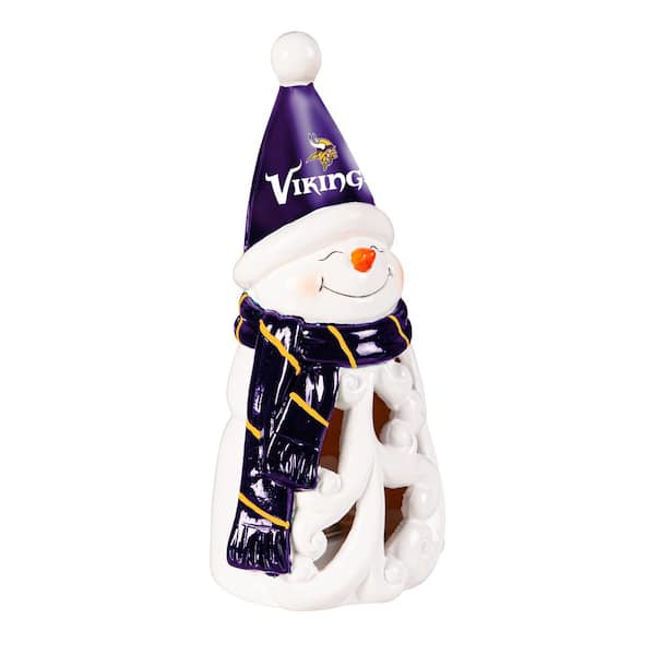 Minnesota Vikings Snowman LED Christmas Garden Statuary, 8 in.