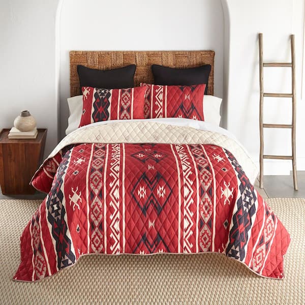 DONNA SHARP Mesa Red 2-Piece Microfiber Twin Quilt Set