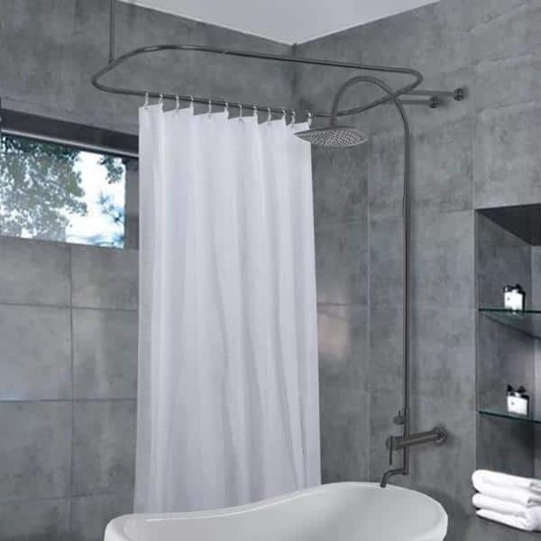 Utopia Alley Hoop Shower Rod For, Clawfoot Tub Shower Curtain Rod Home Depot