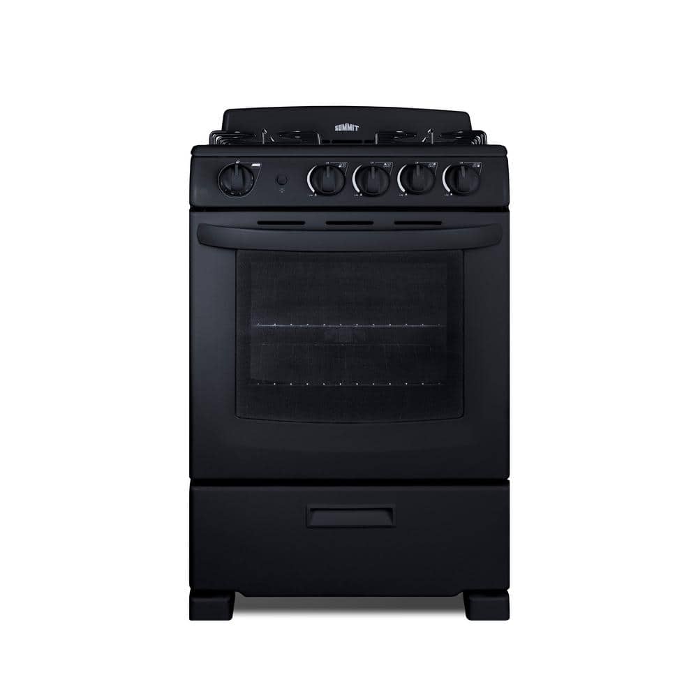 24" Black Stainless Steel Free-standing Gas Range