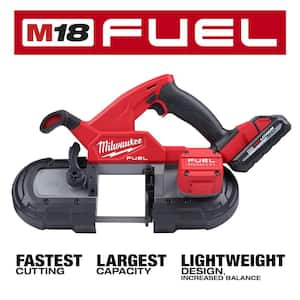 M18 FUEL 18V Lithium-Ion Brushless Cordless Compact Bandsaw Kit with Two 3.0 Ah High Output Batteries