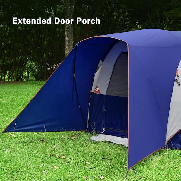 Camping tent outlet with porch