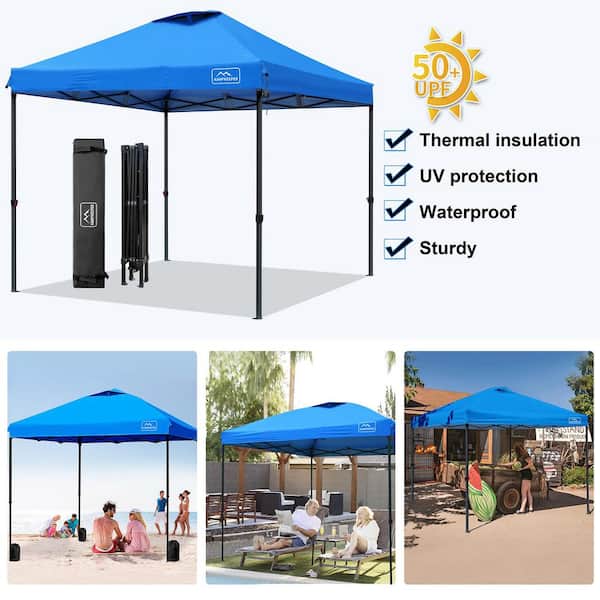 Zeus & Ruta 10 ft. x 10 ft. Blue Pop-up Canopy Tent, 3 Zeus & Ruta 10 ft. x 10 ft. Blue Pop-up Canopy Tent, 3