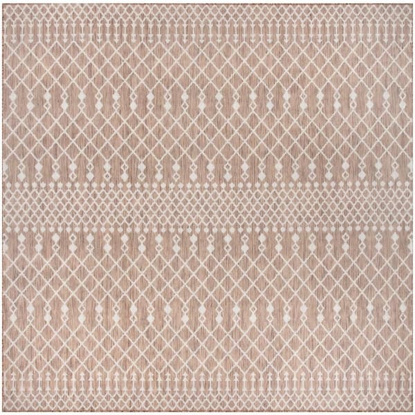 Positano Beige 12 ft. x 12 ft. Moroccan Contemporary Square Area Rug