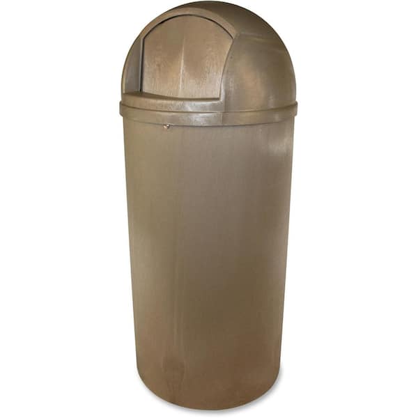 Paris 34 Gal. Green Steel Outdoor Trash Can with Steel Lid and Plastic  Liner 461-304-0005 - The Home Depot