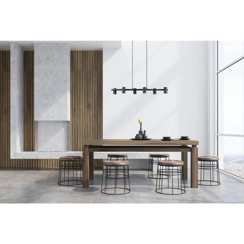 Gatuela Contemporary Black LED Island Pendant Light