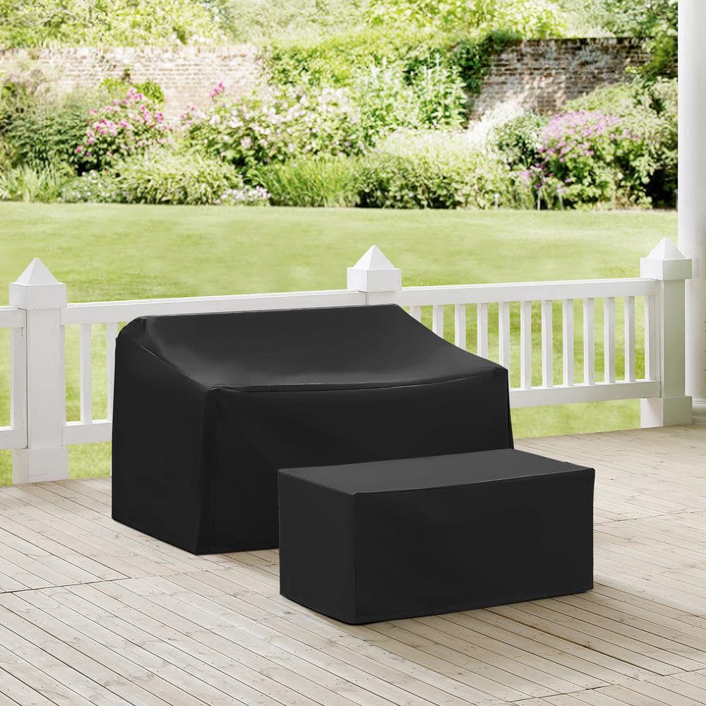 Black Heavy-Duty Vinyl Outdoor Furniture Cover Set