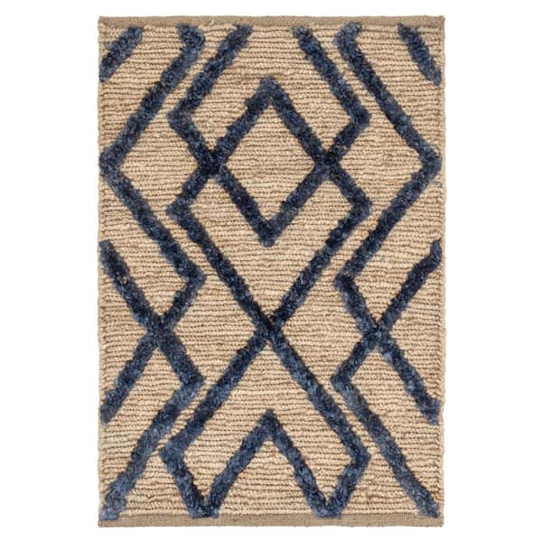 Marco Jute Soumak Handwoven by Bunny Williams Navy 3 ft. x 5 ft. Indoor Area Rug