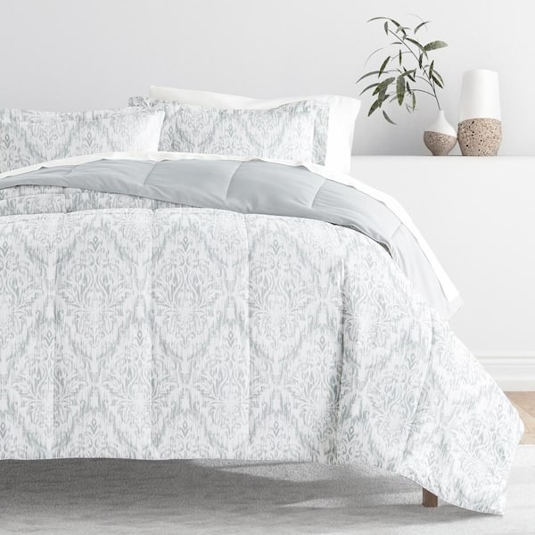 Becky Cameron 7-Piece English Countryside Light Blue Pattern Comforter Queen Microfiber Bedding Bundle