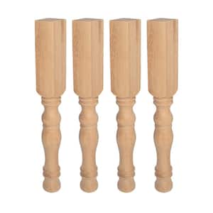 34-1/2 in. x 4 in. Unfinished North American Solid Oak Kitchen Island Leg (Pack of 4)