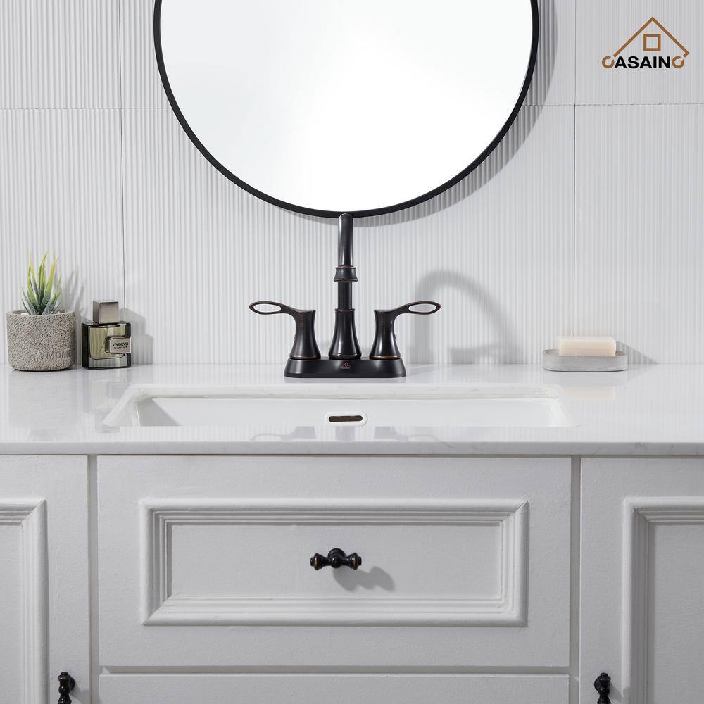 Oil Rubbed Bronze 4-Inch Double Handle Bathroom Faucet Kit