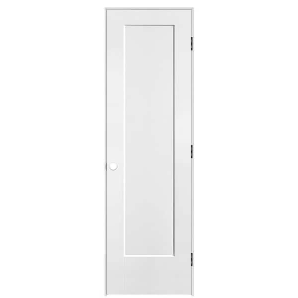 Masonite 24 in. x 80 in. 1-Panel Lincoln Park Left-Hand Solid Core Pure White Molded Composite Single Prehung Interior Door