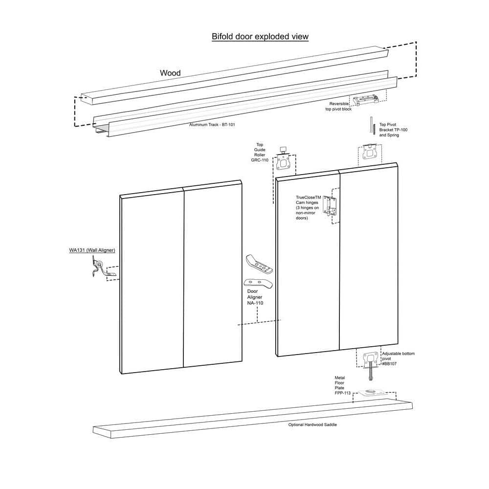 White Solid Core Primed Bi-Fold Door with Mirror, 80" x 60"