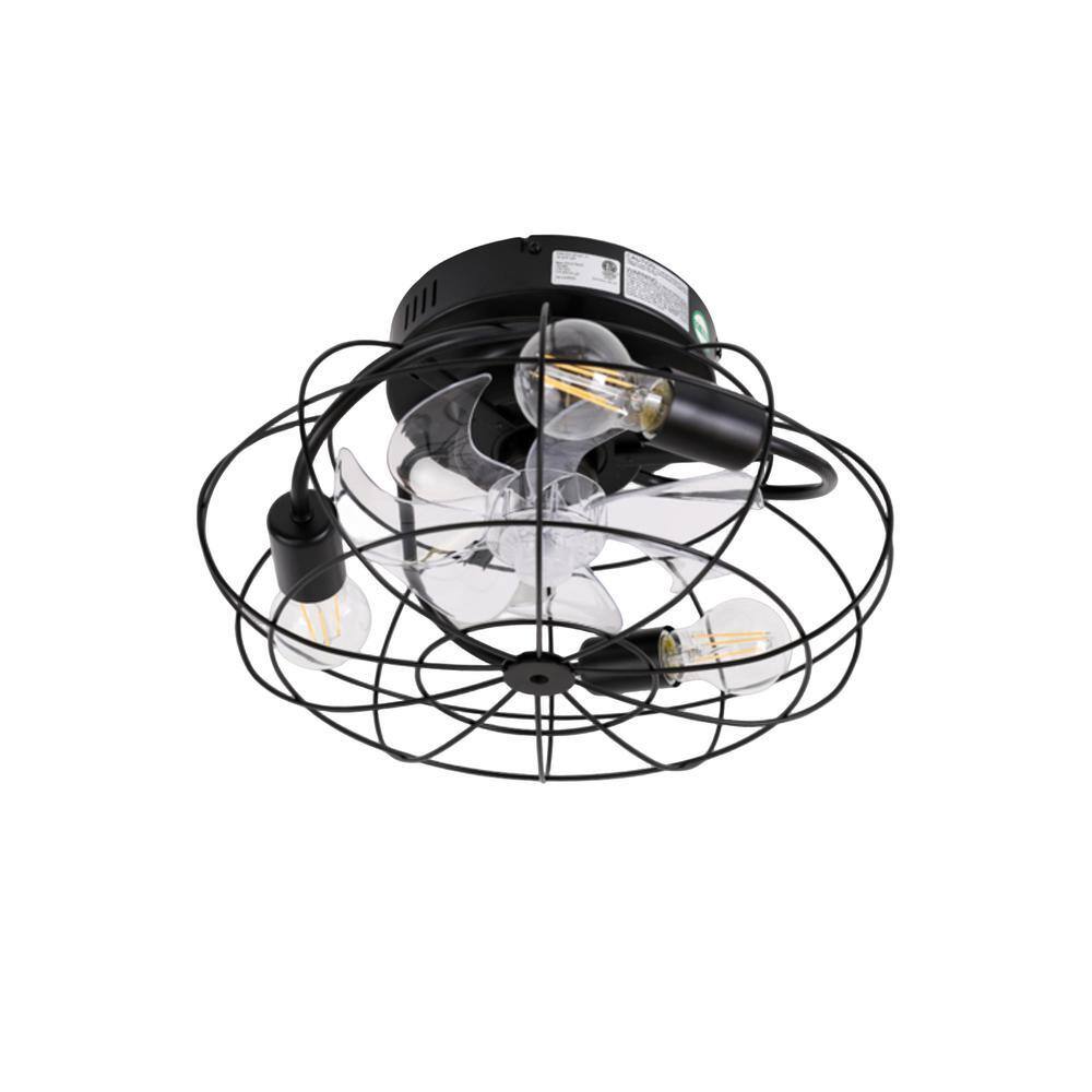 Overhead Fan E ENERGETIC LIGHTING Industrial 16 in. Indoor Black Caged Ceiling Fan ...