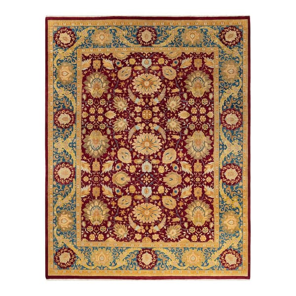 Mogul 8 ft. x 10 ft. Purple Oriental Wool Indoor Area Rug