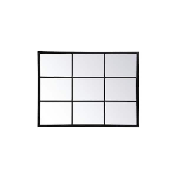 Unbranded Large Rectangle Black Contemporary Mirror (48 in. H x 36 in. W)