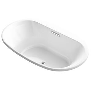 Underscore 6 ft. Acrylic Oval Drop-in Rectangular Non-Whirlpool Bathtub in White