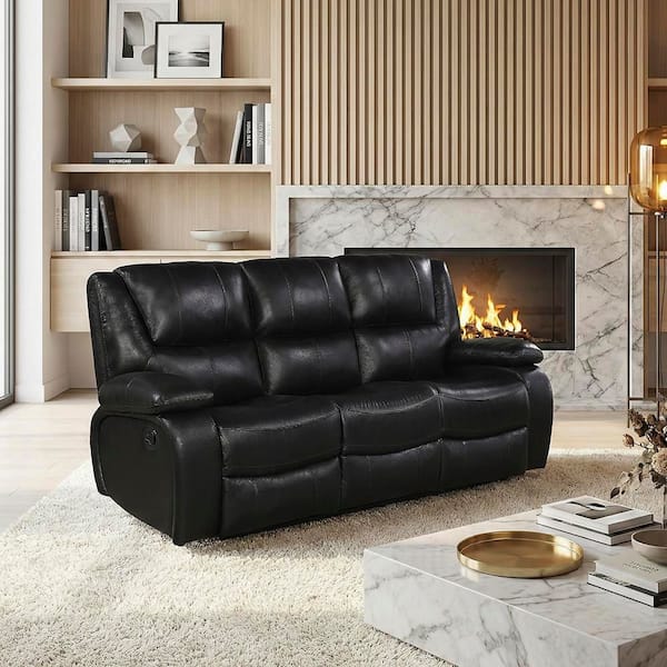 Lazzara Dimitri 86.5 in. W Pillow Top Arm Top Grain Leather