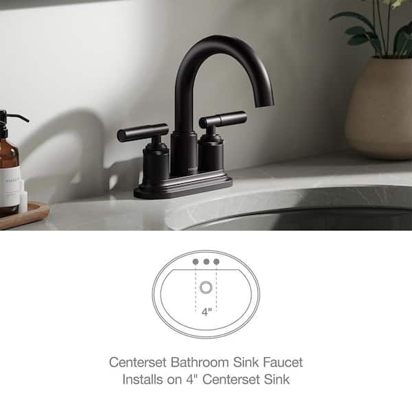 KOHLER Torrington 4 in. Centerset Double Handle Bathroom Faucet in