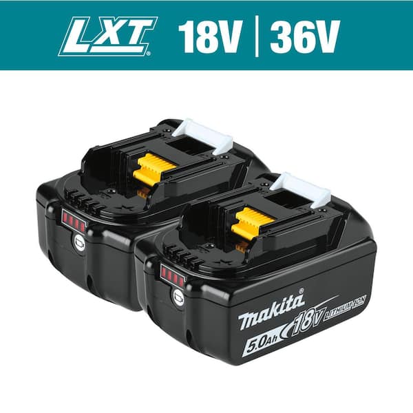 Makita 18V LXT Lithium-Ion High Capacity Battery Pack 5.0 Ah with LED Charge Level Indicator (2-Pack)