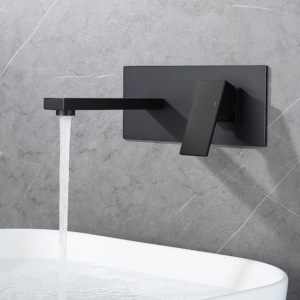 Staykiwi Single Handle Wall Mounted Bathroom Faucet In Matte Black Skdrbf1 Mb The Home Depot 8255