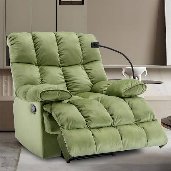 Pinksvdas 39.4 in. Green Big and Tall 3 Position Recliner Dutch