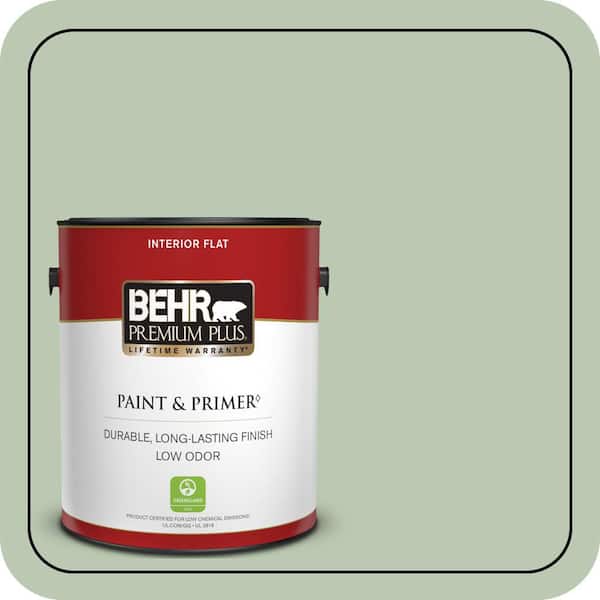 BEHR PREMIUM PLUS 1 gal. #440E-3 Topiary Tint Flat Low Odor Interior Paint & Primer
