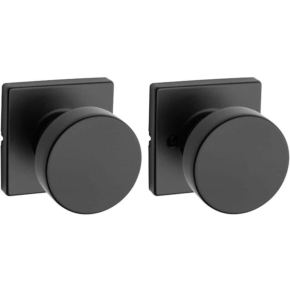 Matte Black Metal Flat Ball Passage Door Knob