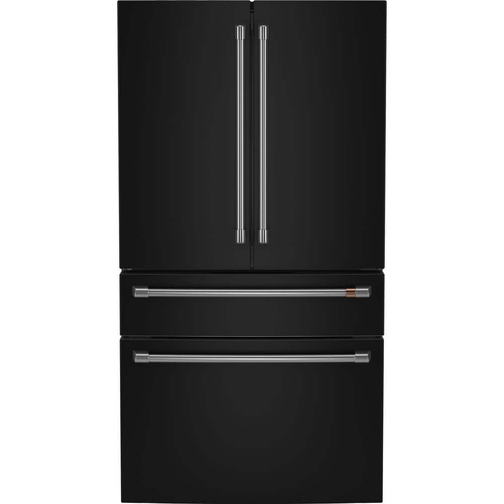 36 in. 23.2 cu. ft. Counter-Depth 4-Door French-Door Refrigerator in Matte Black w/ Dual-Dispense AutoFill Pitcher