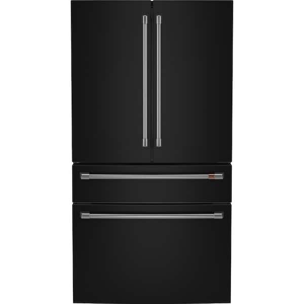 Cafe 36 in. 23.2 cu. ft. Counter-Depth 4-Door French-Door Refrigerator in Matte Black w/ Dual-Dispense AutoFill Pitcher