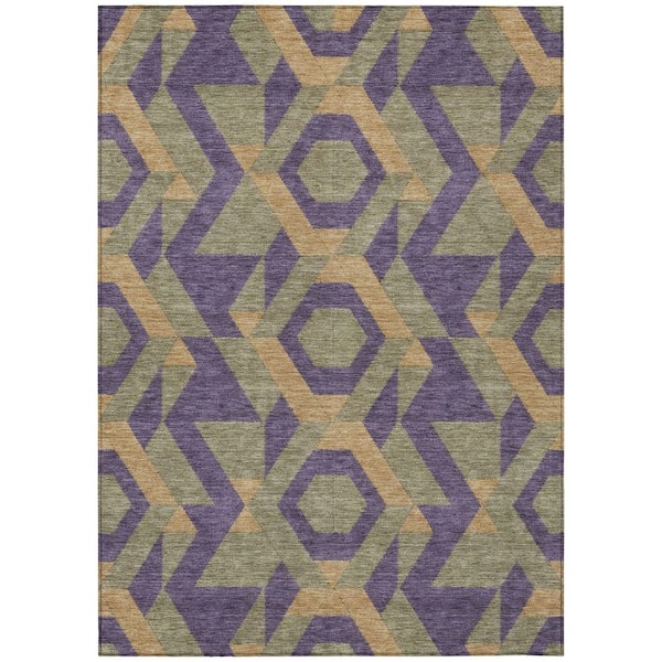 Chantille Machine Washable Indoor/Outdoor Abstract ACN2962 Purple 3 ft. x 5 ft. Area Rug