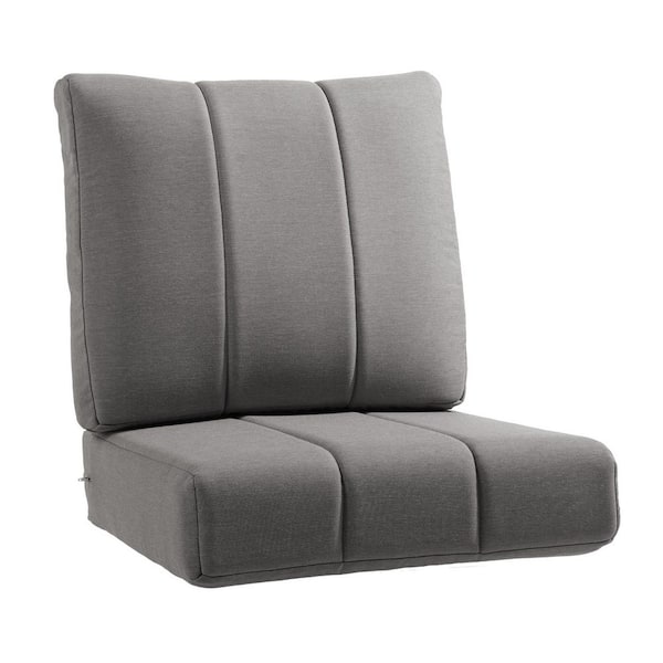 24 in. x 17 in. 2 Piece Replacement Outdoor Lounge Chair, Sectional, Couch Cushion in Gray