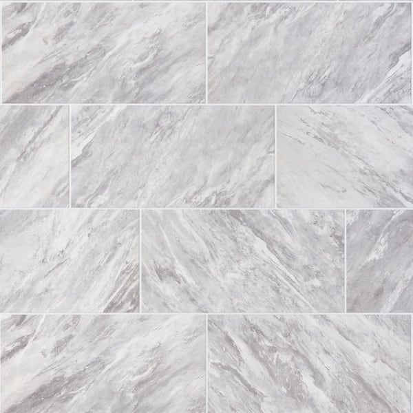 Daltile Newgate Gray Marble Matte 12 in. x 24 in. Glazed Ceramic