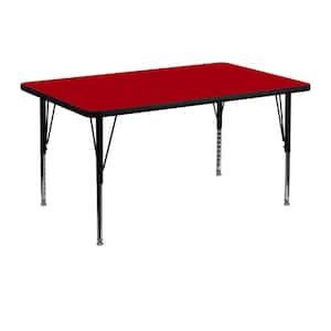 Red Rectangular Activity Tables