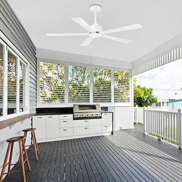 Melony 52 in. 6-Speed Indoor White Ceiling Fans with Remote Control