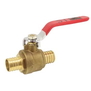 1 in. PEX Full Port Brass Ball Valve With Red Handle