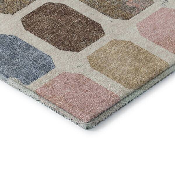 Mayfield Premium Machine Washable Abstract AMF1950 Linen 5 ft. x 7 ft. 6 in. Area Rug