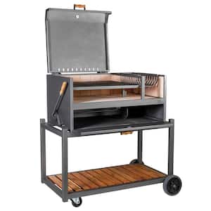 Delta Outdoor Charcoal Grill in Black with Cover