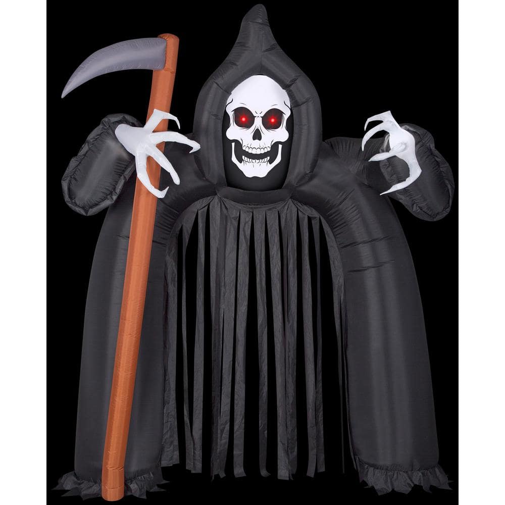 Gemmy 9 Ft H Archway Reaper With Red Eyes Halloween Inflatable G