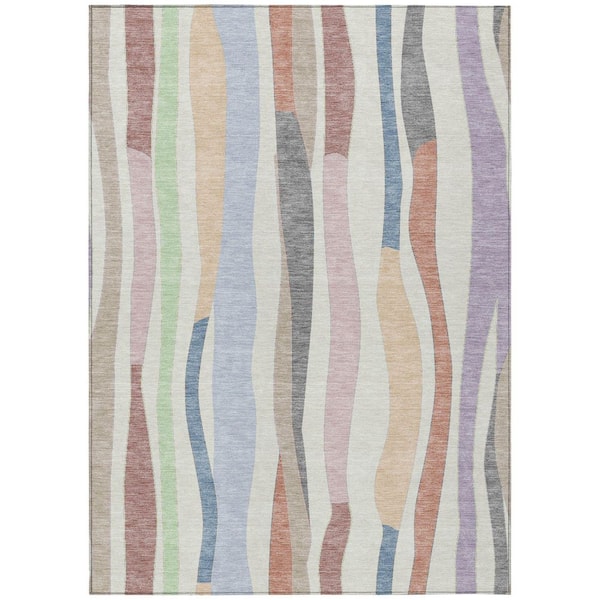 Addison Rugs Chantille Machine Washable Indoor/Outdoor Abstract ACN2188 Pearl 9 ft. x 12 ft. Area Rug