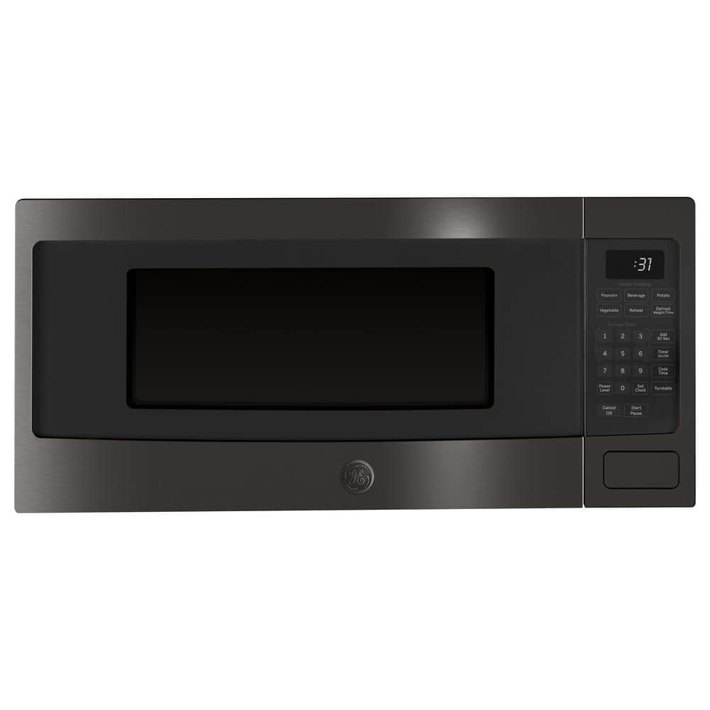 Profile 1.1 cu. ft. Countertop Microwave in Black Stainless Steel with Sensor Cooking