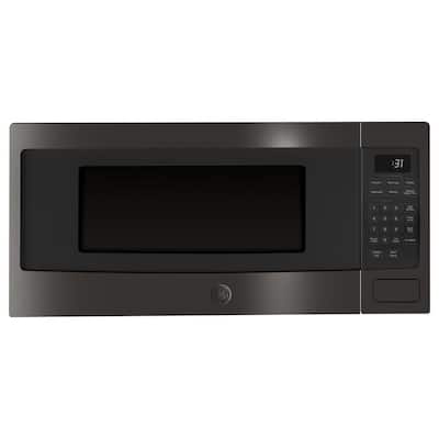Profile 1.1 cu. ft. Countertop Microwave in Black Stainless Steel with Sensor Cooking, Fingerprint Resistant