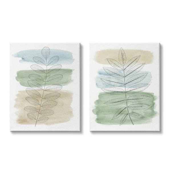 Stupell Industries Spring Forest Branches Over Soft Cool Neutrals by Alonzo Saunders 2-Piece Unframed Print Nature Wall Art 16 in. x 20 in.
