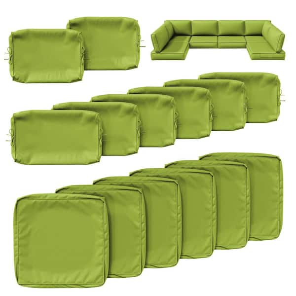 Kimunuk 14-Piece Outdoor Patio Cushion Cover, UV and Waterproof