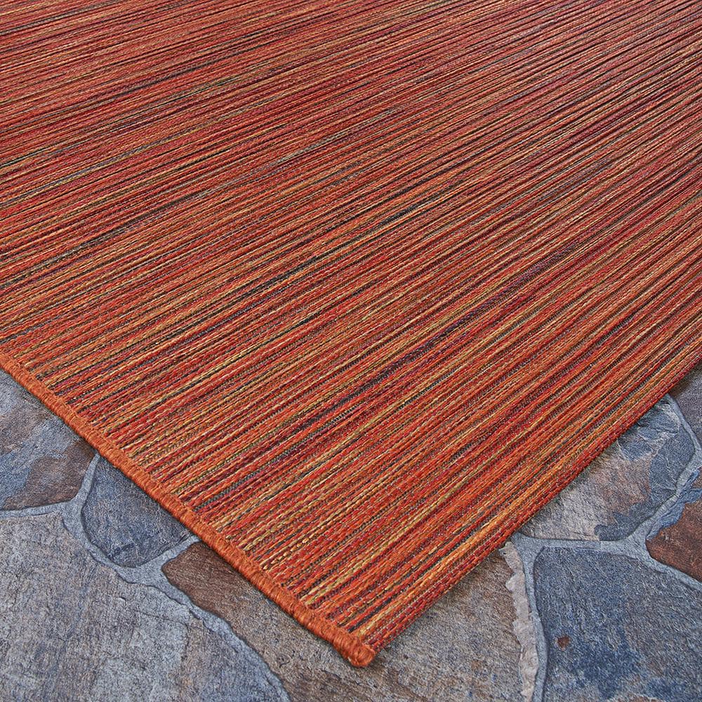 Crimson Red Rectangular 5' x 7' Easy-Care Poly-Wool Blend Rug