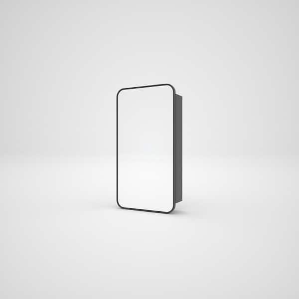 15 in. x 24 in. Framed Recessed or Surface-Mount Rectangular Aluminum Medicine Cabinet with Mirror