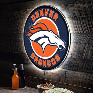 Denver Broncos Round 23 in. Plug-in LED Lighted Sign